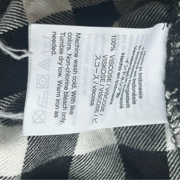 Madewell Women’s Black White Buffalo Check Plaid Long Sleeve Shirt Size Medium - Picture 9 of 9